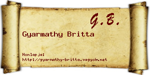 Gyarmathy Britta névjegykártya